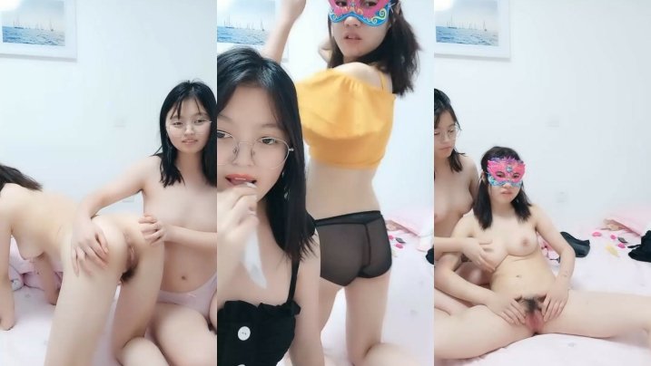 幸福老哥双飞童颜巨乳00后嫩妹长相清纯诱人粉穴，双女互摸掰穴震动棒摩擦口交后入抽插猛操